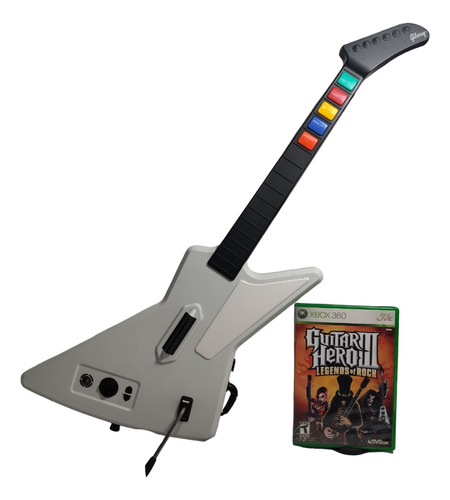 Guitara Guitar Hero Alambrica Para Xbox 360 + Juego