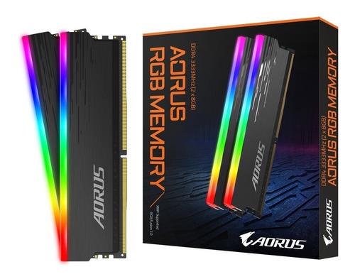Imagem 1 de 5 de Mem Ddr4 16gb 3333mhz Gigabyte (2x8gb) Aorus Rgb Gp-ars16g33