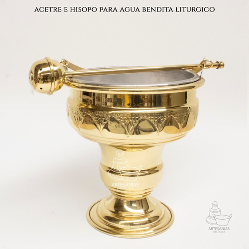 Imagen 2 de 6 de Acetre E Hisopo Para Agua Bendita Religioso A804 Mediano