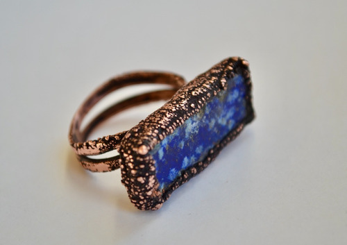 Imagen 5 de 7 de Anillo De Piedra Preciosa Natural Lapislazuli