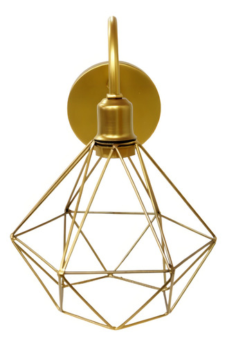 Kit 2 Arandela De Parede Pendente Luminária Aramado Diamante Cor Dourado