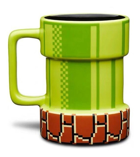 Tazón Taza Cerámica En Forma De Tuberia Mario Bros