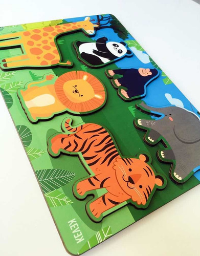 Juego De Encastre - Animales De La Selva