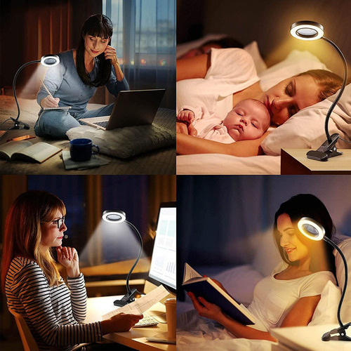 Jjdpde Lámpara De Lectura Usb Con Clip De Construcción Color