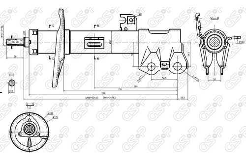 Amortiguador Del Izq 08 Breme Toyota Corolla 2008-2013