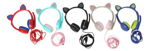 Auriculares C/micrófono Luz Led, Estéreo, C/cable Para Juego Color Blanco