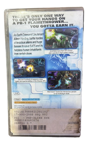 Alien Syndrome Psp (Reacondicionado)