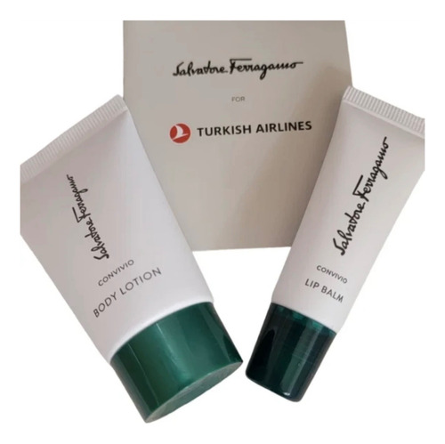 Neceser De Viaje Salvatore Ferragamo Turkish Airlines Gris Oscuro Cuero