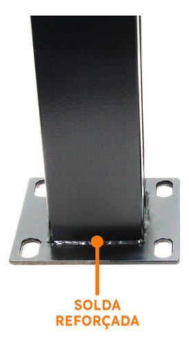 Kit 18 Coluna Torre Inox 30 Cm 2 Furos Preto Guarda Corpo