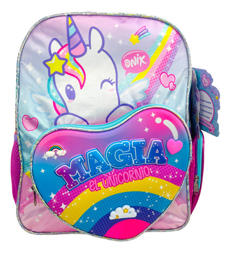Mochila Unicornio Onix Charms Original Primaria Ruz