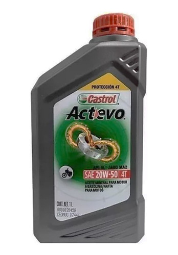 Aceite Castrol Actevo 20w50 4t Mineral De Motos - Formula1