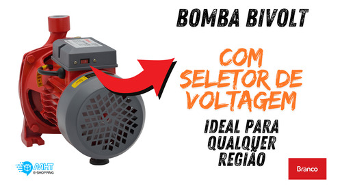 Bomba D'agua Centrifuga Branco 1,0cv Bivolt Rotor Em Latão