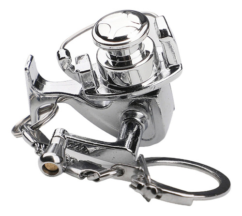 Plata Delicada Mini Carrete De Pesca Miniatura Colgante