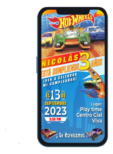 Invitación Digital Hot Wheels