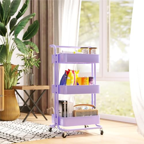 Carrito Metálico De 3 Niveles Con Ruedas Organizador Multifu