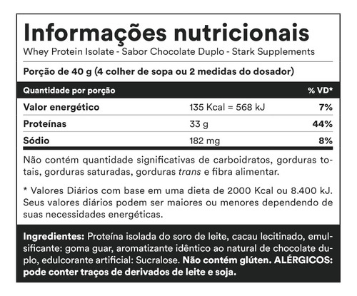 Whey Protein Isolate - Chocolate Duplo (1 kg) - Stark Supplements