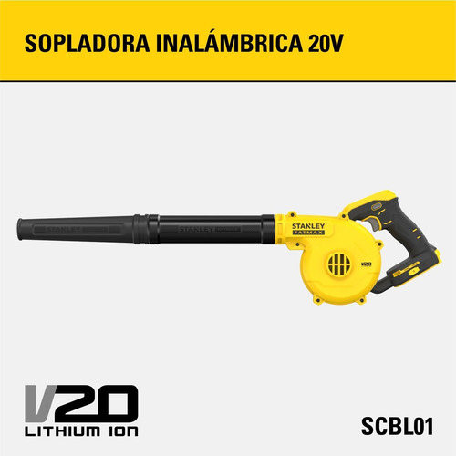Imagen 2 de 9 de Stanley Sopladora 20v Ion Litio Scbl01-b3