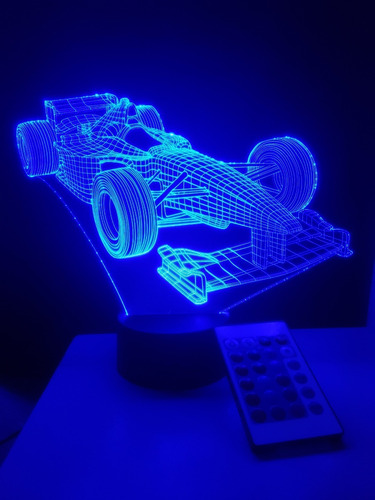 Imagen 4 de 8 de Lampara Led 3d Con Control Carro De Carreras