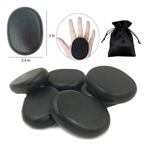 Juego Piedras Masaje Grandes Piedras Basalto Rocas Calientes