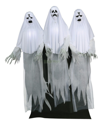 Decoracion Trio De Fantasmas  Animados Halloween 1.6mts