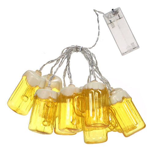 Guirnalda De Luces Para Jarras De Cerveza, 10 Led, Modo Sie