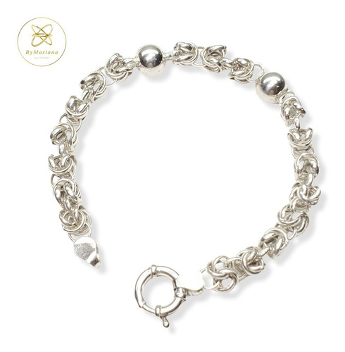 Imagen 2 de 7 de Pulsera Plata Bali Con Bolitas