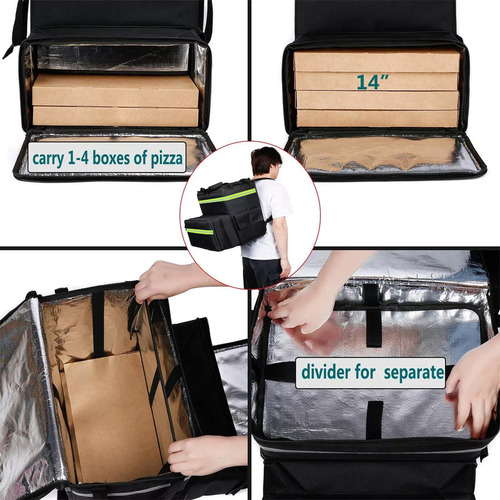 Mochila LCH Store Repartidor Moto Antirrobo mochilas Delivery De Pizza Expandible Aislada Grand Y Impermeable bolsa Termica Impermeable Multifuncional negro 60l