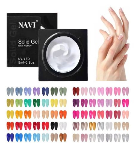 Navi Gel Solid Rich Pigment Para Semip. Uv/led 5ml X6 Un.