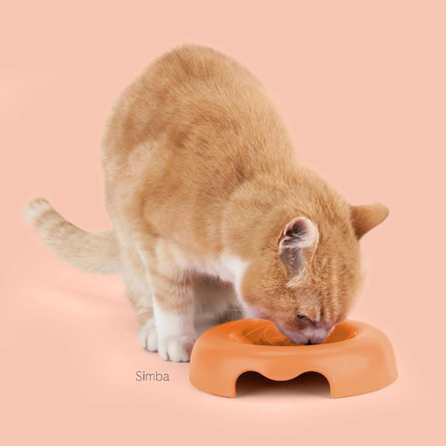 Imagem 5 de 7 de Comedouro Plano P/ Gatos United Pets Kitty Amarelo 120ml