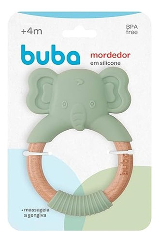Mordedor Elefante Em Silicone Verde Livre Bpa 15653 - Buba