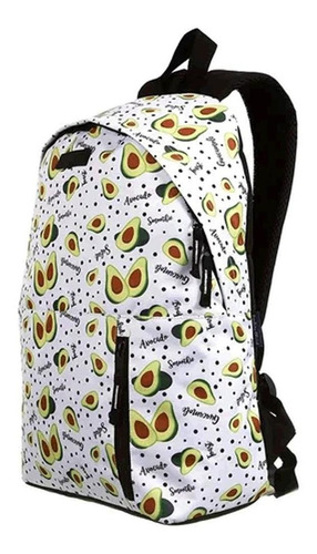 Mochila Escolar Feminina Das Frutinhas Abacate Dermiwil Cor Branco