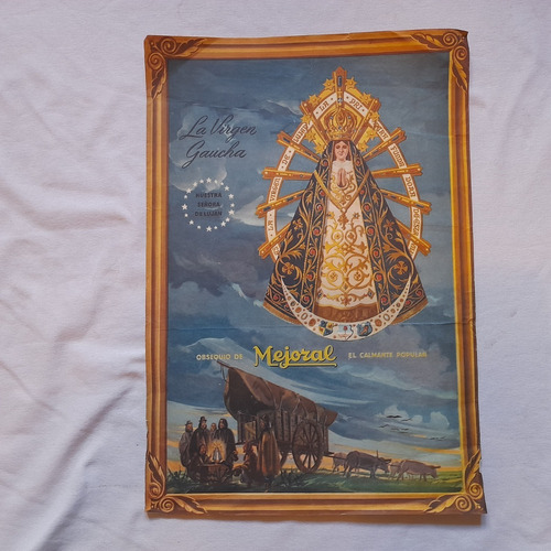 Antiguo Poster, Afiche Publicidad De Mejoral Virgen De Lujan