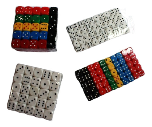 50 Dados De Colores 15 Mm