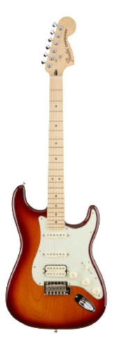 Guitarra eléctrica Fender Deluxe Series Deluxe Strat HSS stratocaster de aliso tobacco burst brillante con diapasón de arce