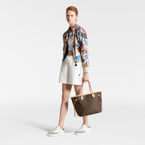 Louis Vuitton Bolso Neverfull Mm Beige Original Marrón Monograma