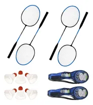 Comprar Kit Badminton 4 Raquetes + 4 Petecas + 2 Cases De Transporte