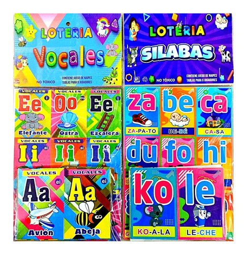 Juego Loterias Silabas Y Letras Vocales Didactico Niños