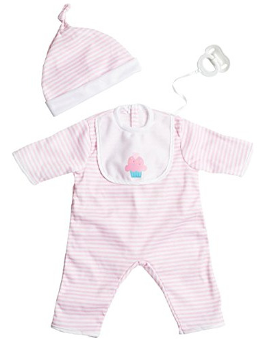 Jc Toys  Berenguer Boutique  Baby Doll Outfit  Pink Stipe