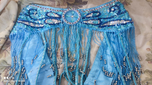 Traje De Danza Árabe Bellydance Azul 