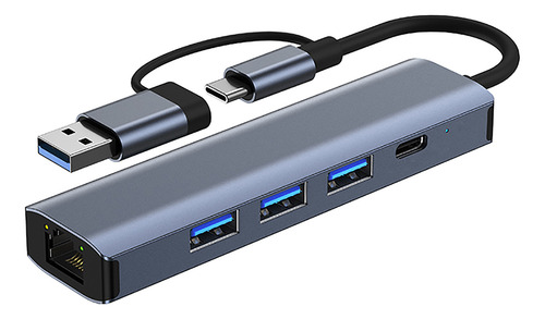 Adaptador Usb 3.0 A Ethernet, Hub Multipuerto 5 En 1 Con Gig
