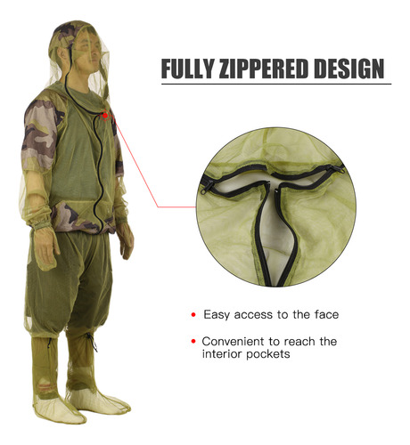 Traje De Pesca, Camisa Para Insectos, Guantes, Pantalones, T