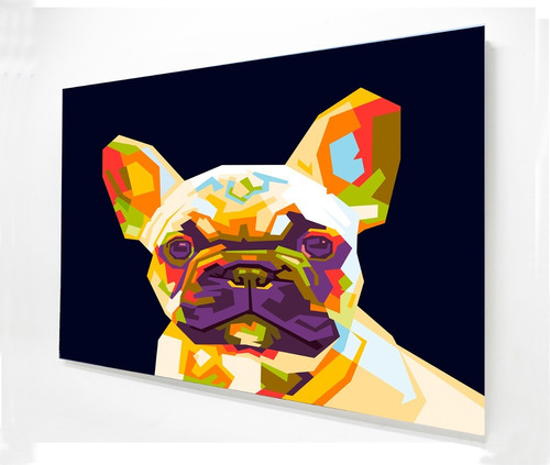 Cuadro Decorativo Minimalista Perro Pug Multicolor 120x80cm