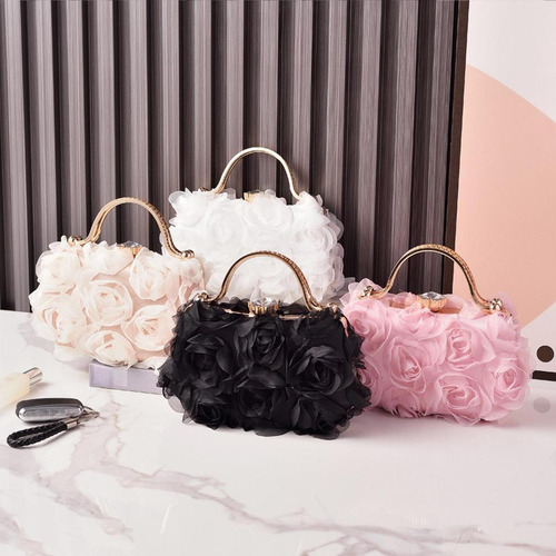 Bolso De La Noche De Flores Bolso De Hombro Para Damas Rosa