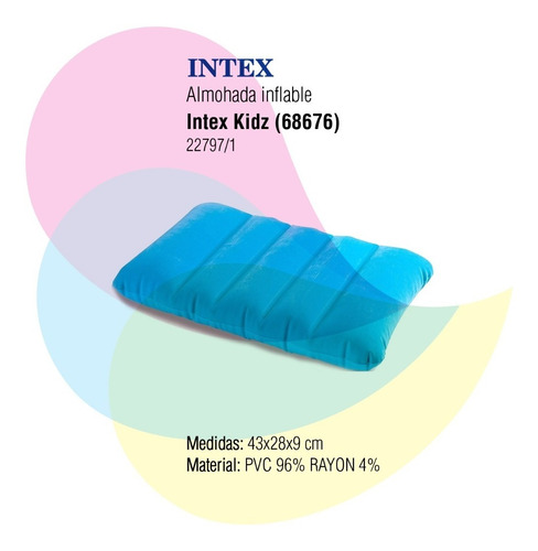 Almohada Inflable Intex Kidz Celeste 68676