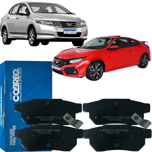 Jogo Pastilha Freio Traseira Cobreq Honda City 1.5 16v 2014