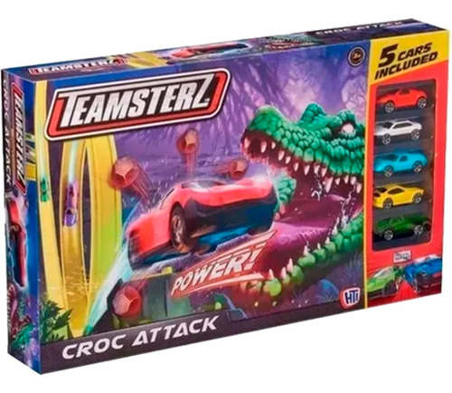 Pista Teamsterz Croc Attack 5 Carros Color Amarillo