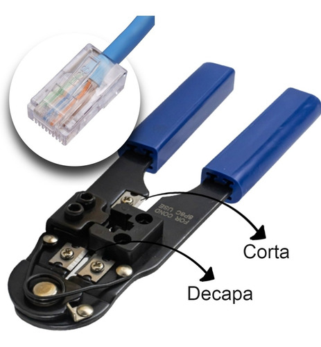 Imagem 2 de 8 de Alicate De Crimpar Cabo De Rede 8p8c - Rj45 - Gc-210c