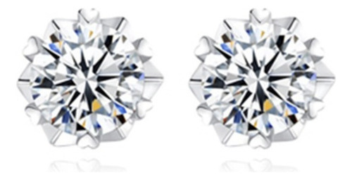 Aretes De Diamantes Copo De Nieve Moissanite Plata 925 E212