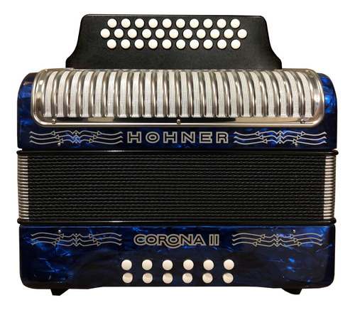 Acordeon Hohner Corona Ii A5624 Botones Sol/do/fa Color Azul