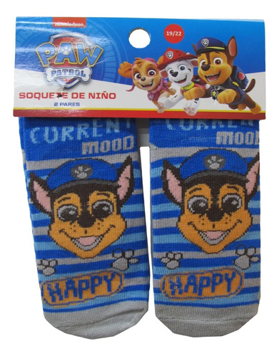 Pack X 2 Medias Infantiles Paw Patrol Talle Del 19 Al 30